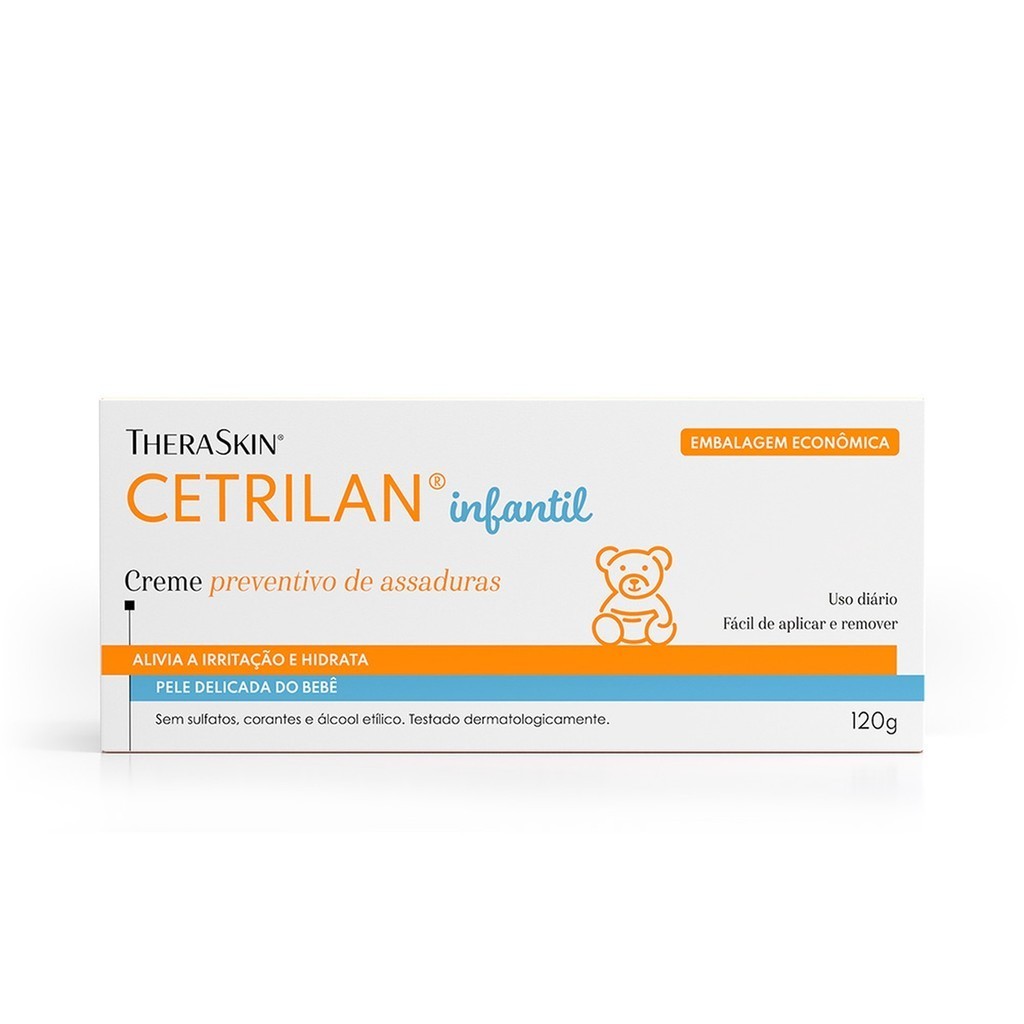 TheraSkin Cetrilan Infantil Creme Preventivo Para Assaduras Pele 120g