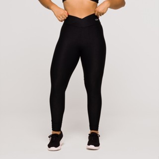 Legging Fitness Feminina Academia Poliamida Cós Cruzado Pret em Oferta na Shopee