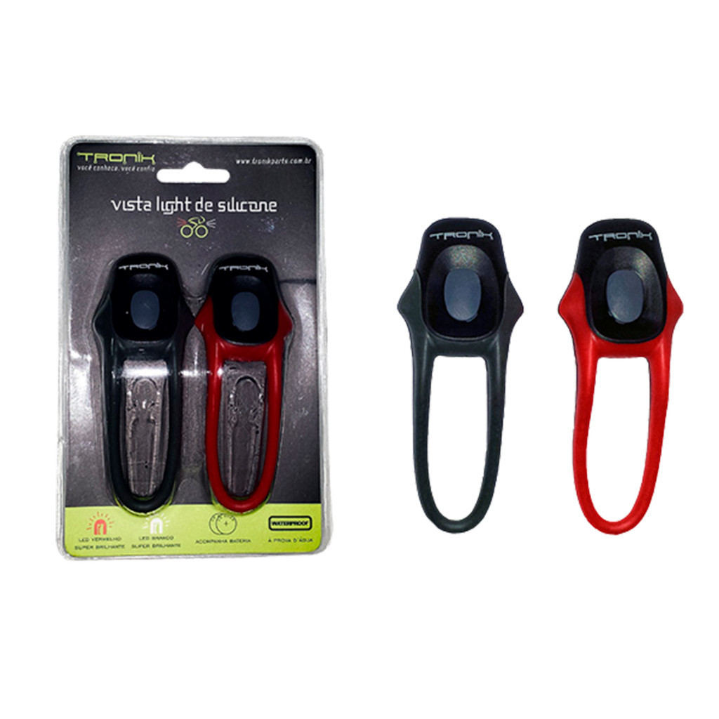 Led Vista Light Pisca Silicone Impermeavel Dianteiro Traseiro Bike Bicicleta Ciclista Novo Top Bateria