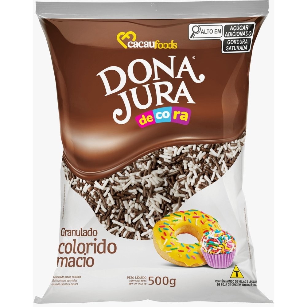 Chocolate Granulado Preto e Branco Macio 500g - Dona Jura em Oferta na Shopee
