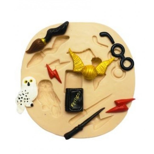 MOLDE DE SILICONE HARRY POTER, RESINA, CONFEITARIA, BISCUIT MOLDS PLANET