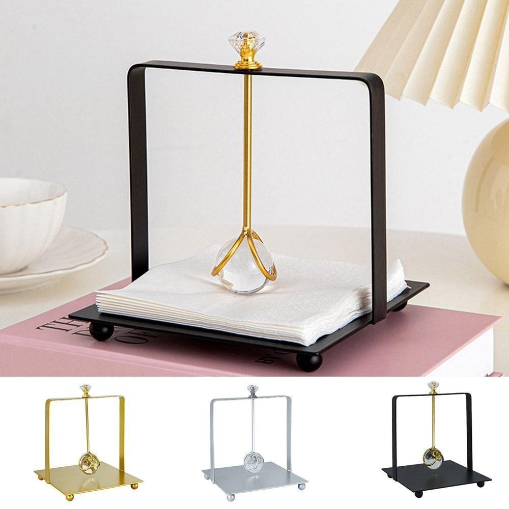 Rack De Porta-Guardanapos SUNDANCE , Suporte De Tecido De Bola De Cristal Dourado/Prateado/Preto , Ferro Forjado — imagem 2 de 2