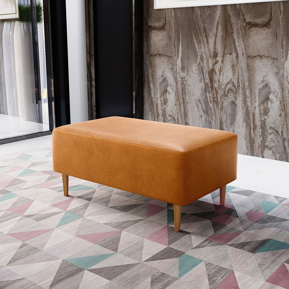 Puff Decorativo Para Sala De Estar Cléo W01 Pés Palito 90 cm Courissímo Whisky - Lyam Decor em Oferta na Shopee