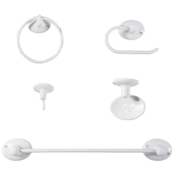 Kit Acessórios 5 Peças Para Banheiro Soft Metasul - Branco Pvc Decoração Multiuso