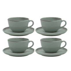 Jogo Xicaras de Chá Café Com Pires 4pcs 200ml Cerâmica Oxford Pacifico