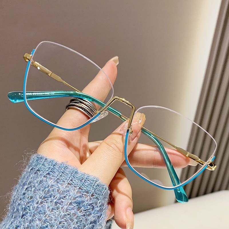 2024 Óculos De Metal Quente Ultra-Leve Para Gatos Moldura Moda Feminina Luz Anti-Azul