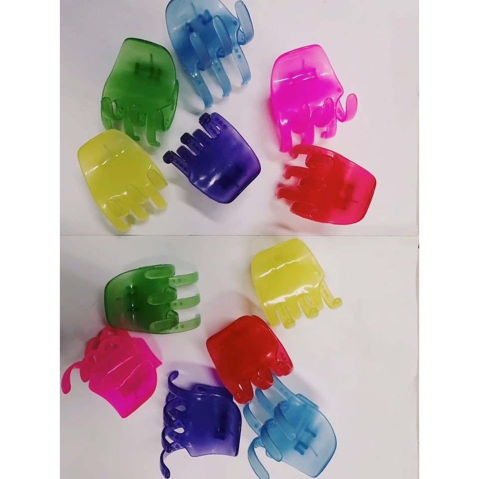 Piranha de Cabelo grande kit c/ 12 Coloridas,Pretas,Transparente,Quente