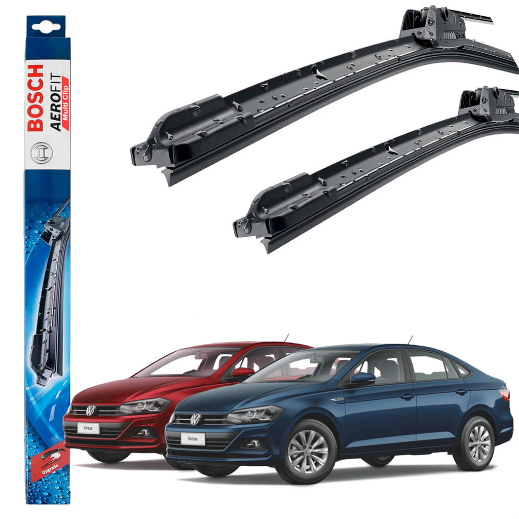 Jogo Palheta Original Bosch Dianteira Virtus 2018 2019 2020 2021 2022 Limpador Parabrisa