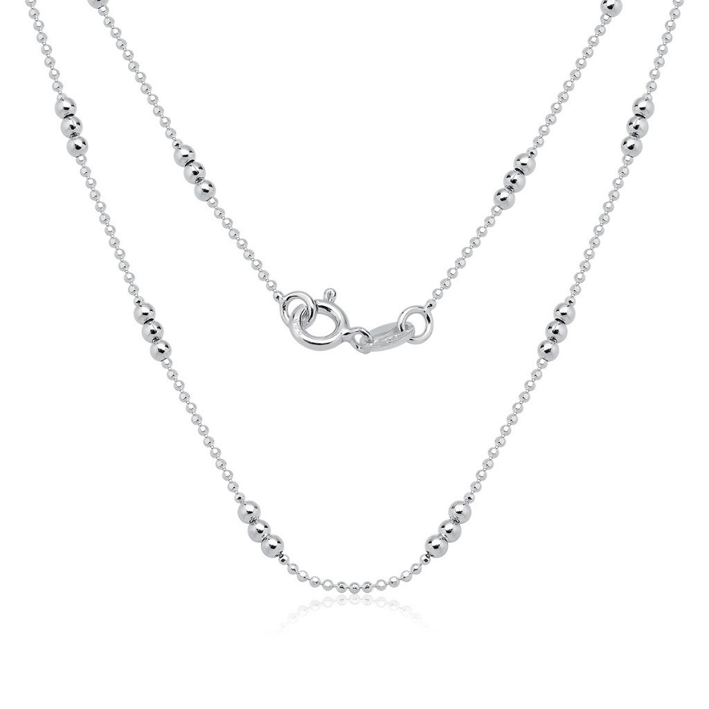 Corrente Feminina de Prata 925 Diamantada com Bolinhas - Fashion Accessories