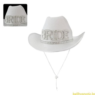 Elegant Cowgirl Hat Shinning Bride Letter Wedding Photo Costume Props