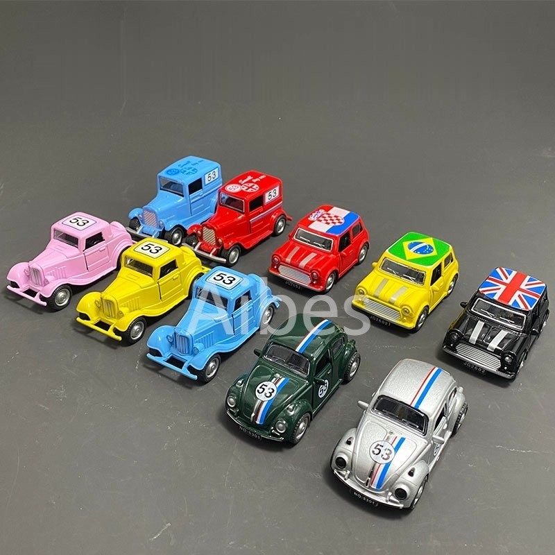 Versão q brinquedo infantil mini liga modelo de carro bmw mini bandeira versão retro clássico carro presente do bebê carro