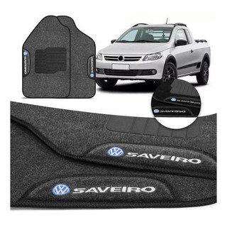 Tapete Saveiro G5 2010 2011 a 2025 Carpete Preto Bordado em Oferta na Shopee