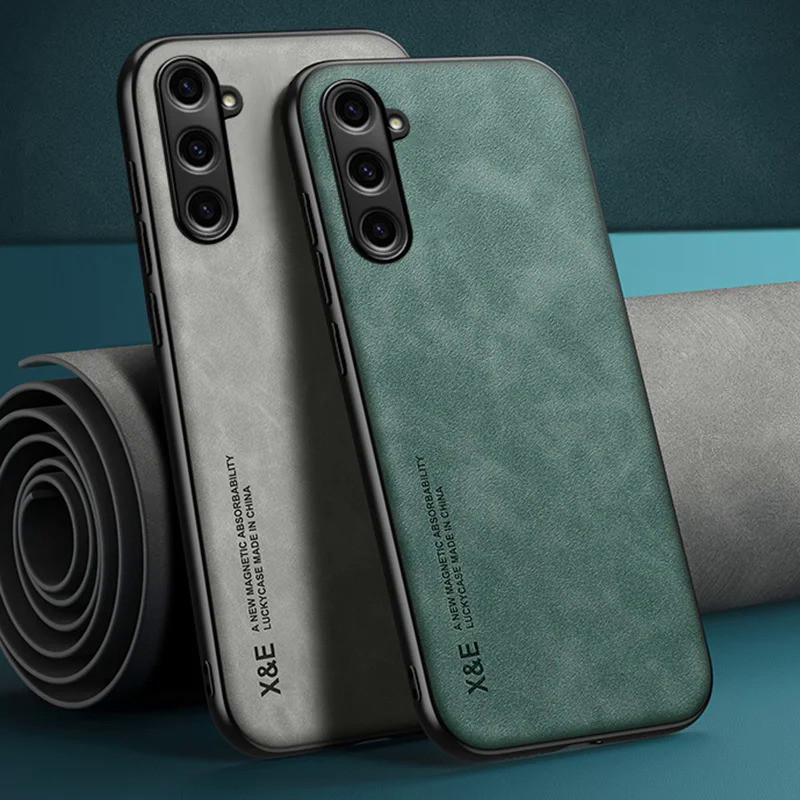 Capa De Couro De Luxo Para Samsung Galaxy M34 A14 A24 4G A34 A54 5G Magnética Carro Proteção De Silicone Telefone Coque