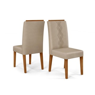 Conjunto Kit 2 Cadeiras de Jantar DJ Móveis Yasmin Freijó Veludo Kraft em Oferta na Shopee