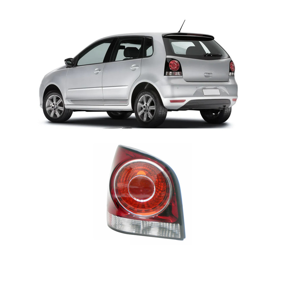 Lanterna Traseira Polo Hatch 2007 2014 Vermelha Esquerdo