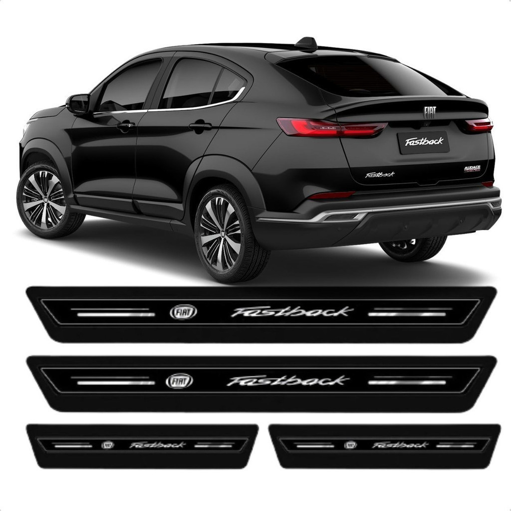 Soleira De Porta Fiat Fastback 2022 2023 Resinada - Preto
