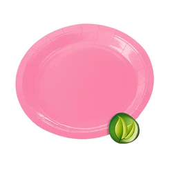 Prato de Papel Biodegradável - Rosa Bebê - 18cm - 10 unidades - Silver Festas - Rizzo