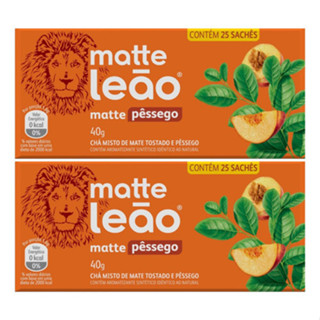 Chá Matte Leão Mate Pêssego Sachê 40g Combo Com 50 Unidades em Oferta na Shopee