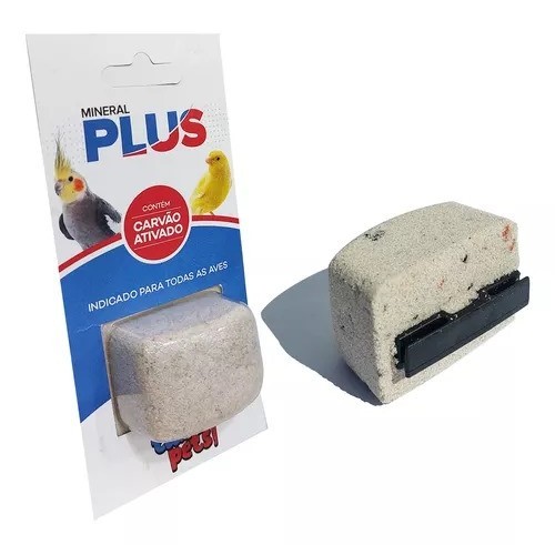 2UN - Pedra Cálcio Mineral Plus Para Pássaros com Carvão Ativado em Oferta na Shopee