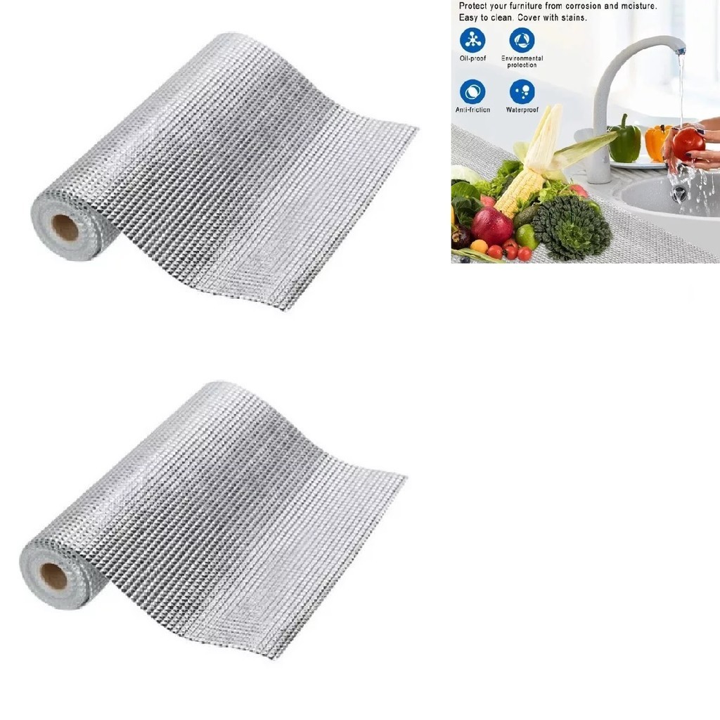2 Rolos Forro Manta Papel Alumínio Gavetas Armários 5 metros Your House