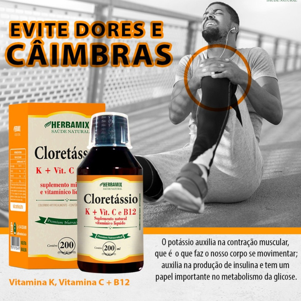 Anti Câimbras Cloreto E Citrato De Potássio 200 Ml em Oferta na Shopee