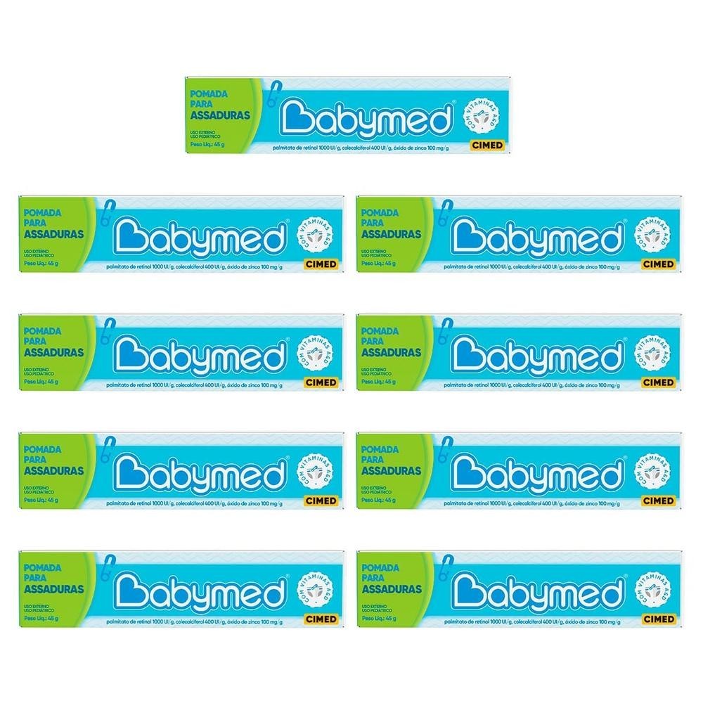 Kit 9 Pomadas Para Prevenção De Assaduras Babymed Azul 45g em Oferta na Shopee