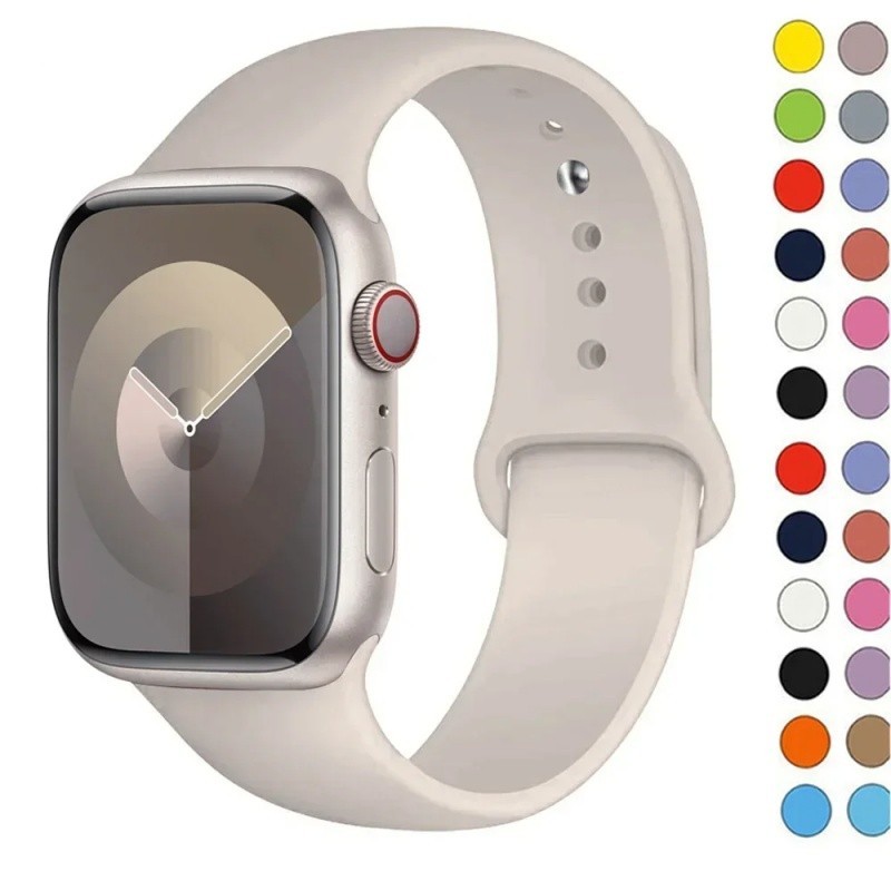 Silicone Pulseira Para Apple Watch 44mm 45mm 40mm 41mm 42mm 38mm 49mm Ultra Alça Ajustável Esportiva