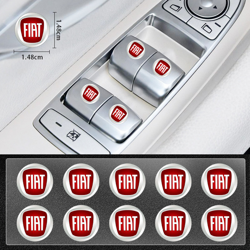 5/10 Pçs Botão De Elevação Da Janela Do Carro Adesivo Decalque Volante Estilo Para Fiat 500 Punto 125 Bravo Stilo Panda