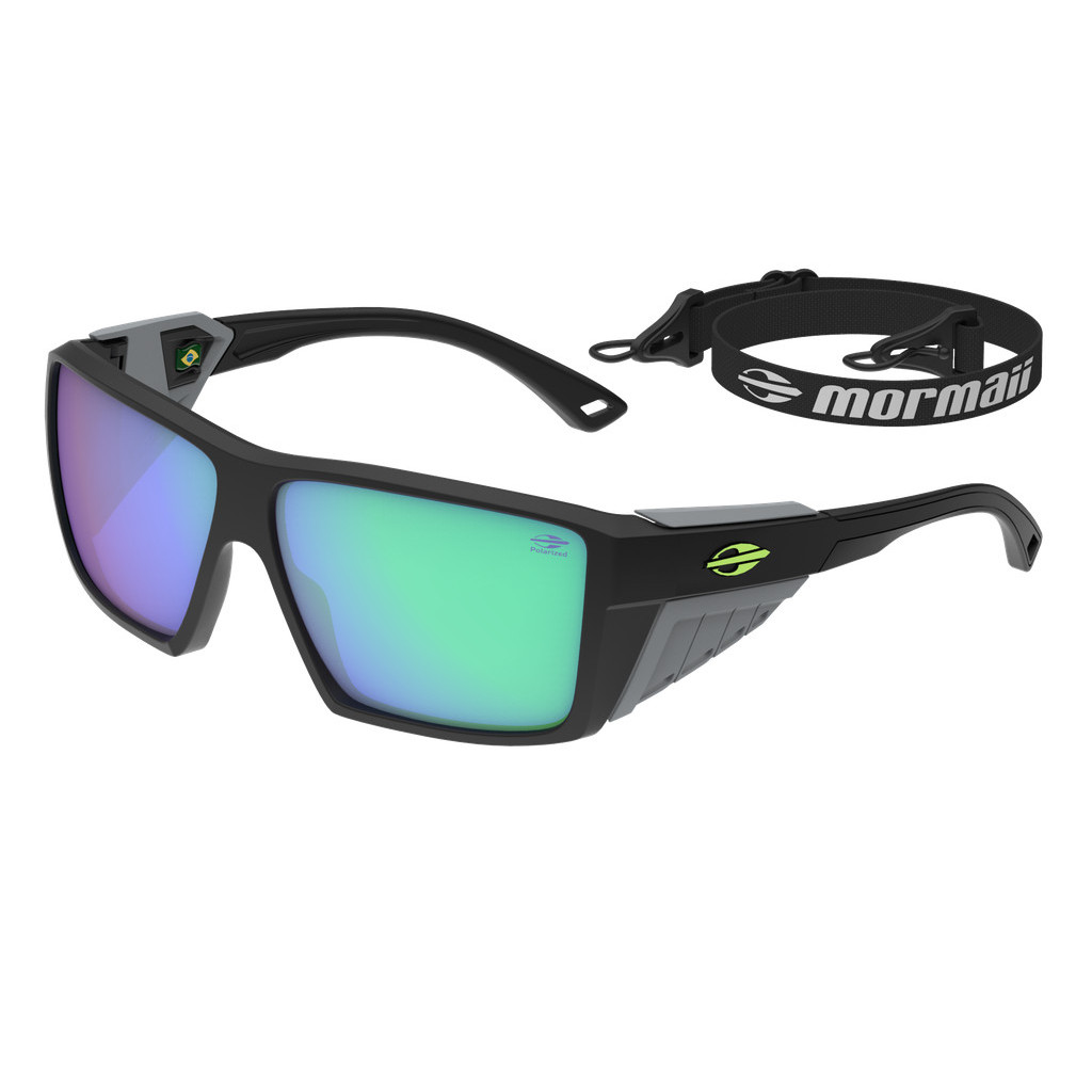 Óculos Solar Mormaii Barcelos M0160aas82 Preto Fosco Lente Verde Espelhada cat1