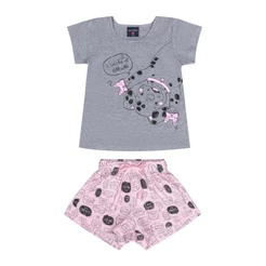 Pijama Infantil Menina com Blusa e Shorts Guloseima