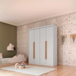 Guarda Roupa Infantil Sonho 100% MDF 4 Portas e 2 Gavetas Moderna Mobília