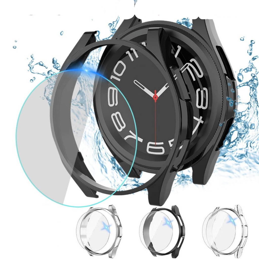 Capa case Filme temperado para Samsung Galaxy Watch FE / 6 / 6 Classic 43mm 47mm 40mm 44mm