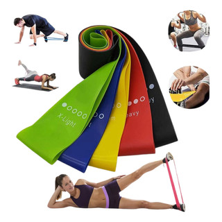 Kit 5 Faixa Elástica de Resistência Mini Band para Treino Yoga Pilates Treino Academia Musculação Crossfit