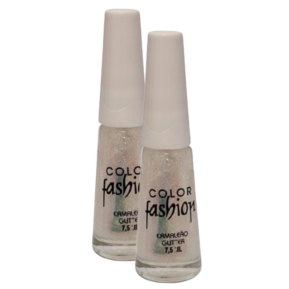 Kit 2 Esmalte Color Fashion Glitter Cor Camaleão 8ml em Oferta na Shopee