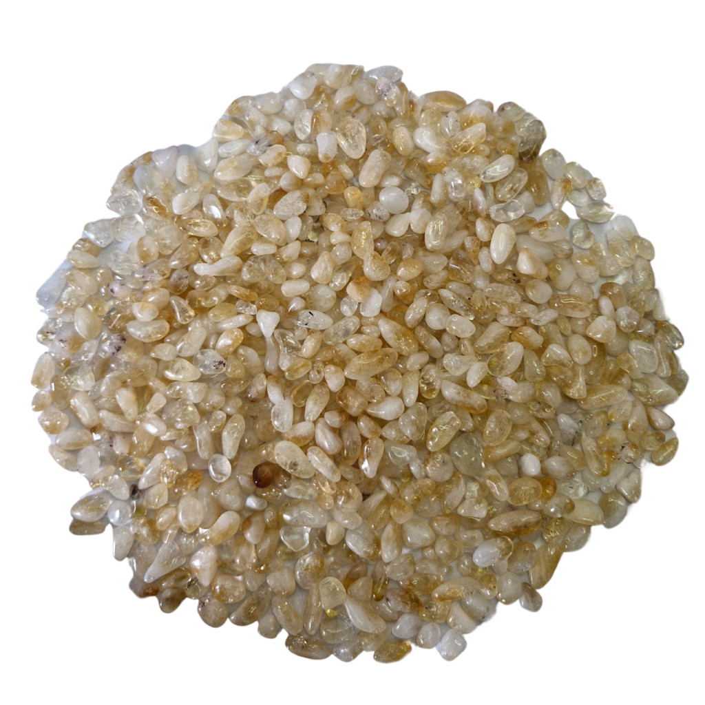 Pedra Cascalho Citrino Rolado 1 Kg Natural