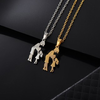 Aço Inoxidável Feminino Elegante , Bonito E Simples Mãe Filha Titânio Ouro Pingente Colar Jóias Acessórios em Oferta na Shopee