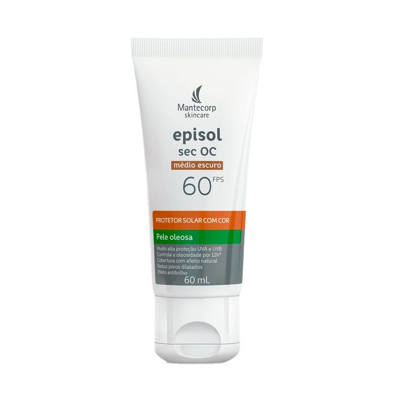 Protetor Solar Episol Sec Oc FPS60 Médio Escuro 60ml em Oferta na Shopee