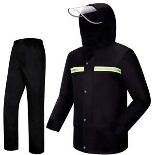 Conjunto Capa De Chuva Roupa Para Motoqueiros Ciclistas Impermeável Calça Jaqueta C/ Capuz em Oferta na Shopee