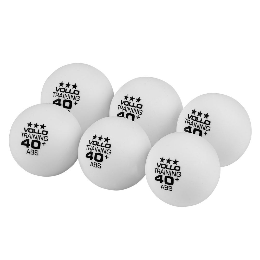 Bola de Tênis de Mesa Ping-Pong Training 3 Estrelas ABS 6 Unidades Branca Vollo