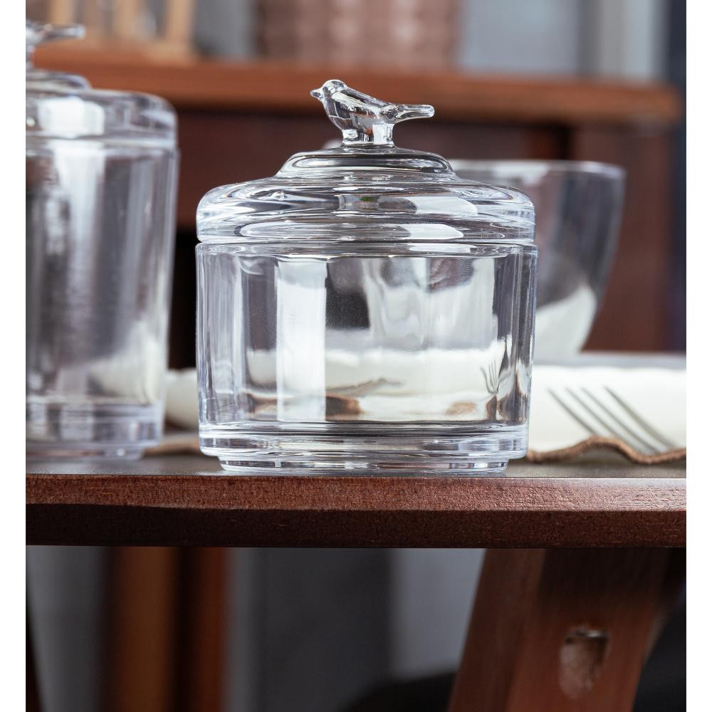 Pote Wolff Bird de Cristal Ecológico com Tampa 7,5cm x 8,5cm em Oferta na Shopee