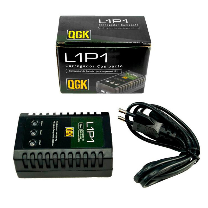 RECARREGADOR COMPACTO DE BATERIAS AIRSOFT DA QGK PARA BATERIAS LIPO em Oferta na Shopee