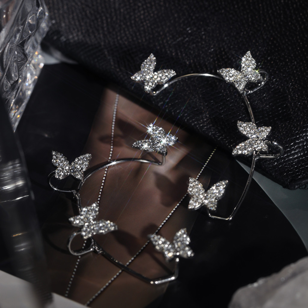 Brincos de borboleta de zircônia para mulheres, brincos de orelha de borboleta, envoltório de rastreador em Oferta na Shopee