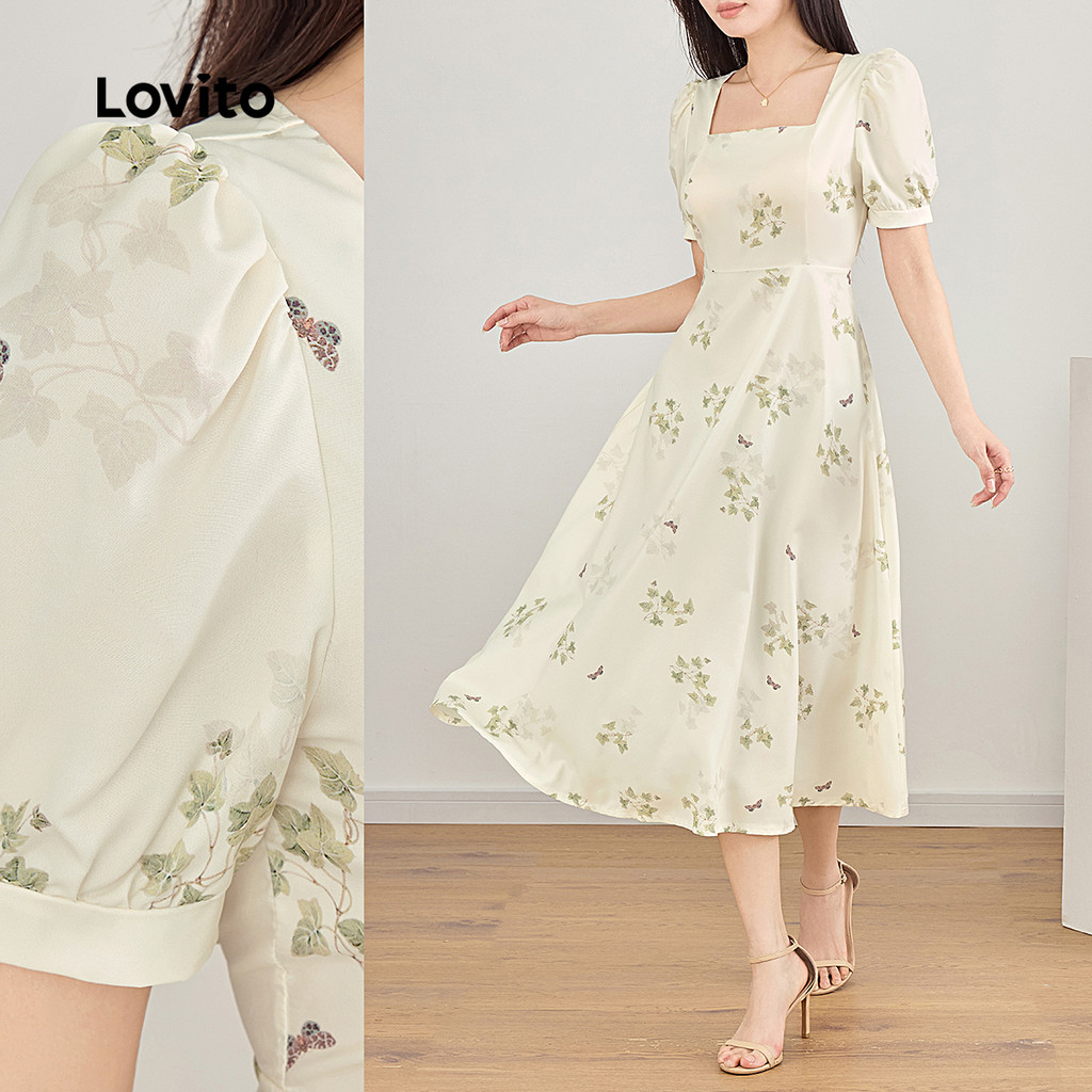 Lovito Vestido elegante com estampa Floral Ditsy para mulheres L123ED223 - Women Clothes