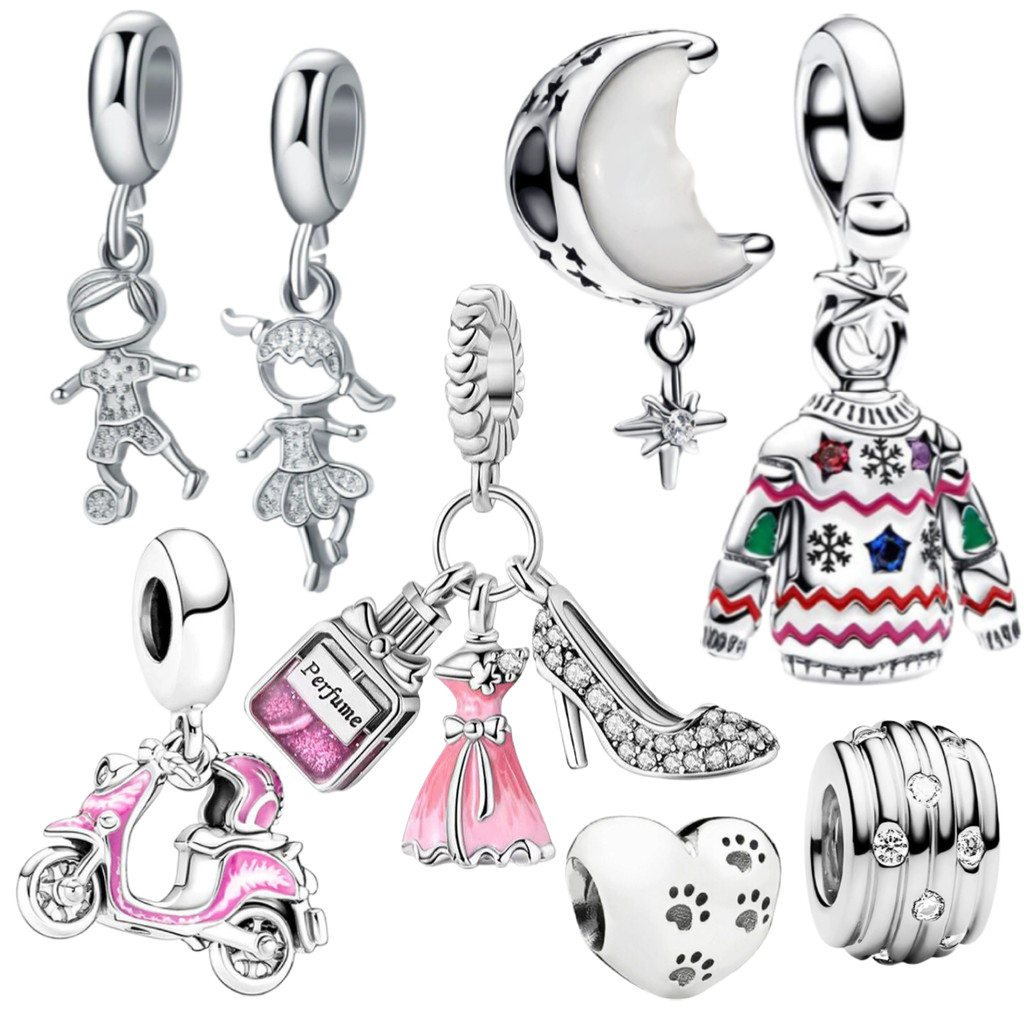 Berloque Pulseira 925 Jóias de Prata Series Pulseiras Feminina Pingente