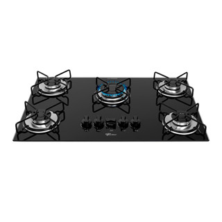 Cooktop 5 Bocas Fischer 5Q Fit Line Gás Esmaltada Aramado Preto Bivolt em Oferta na Shopee