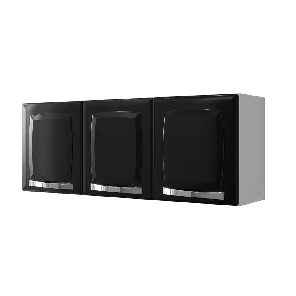 Armário Aereo de cozinha Itatiaia Rose com 3 portas cor Preto -  ARM-105                 
 em Oferta na Shopee