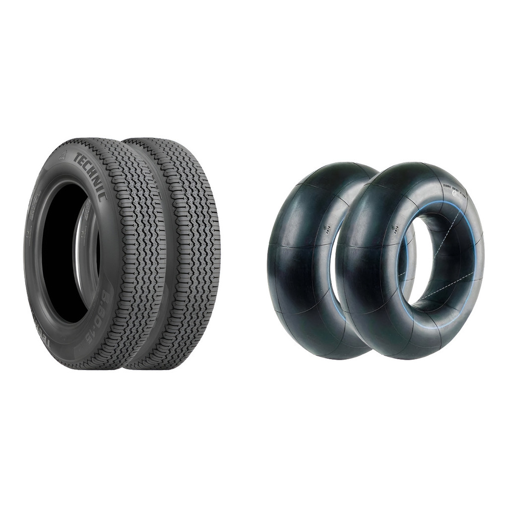 Kit 2 Pneu De Fusca Technic + Câmara De Ar Fr15 Tr15
