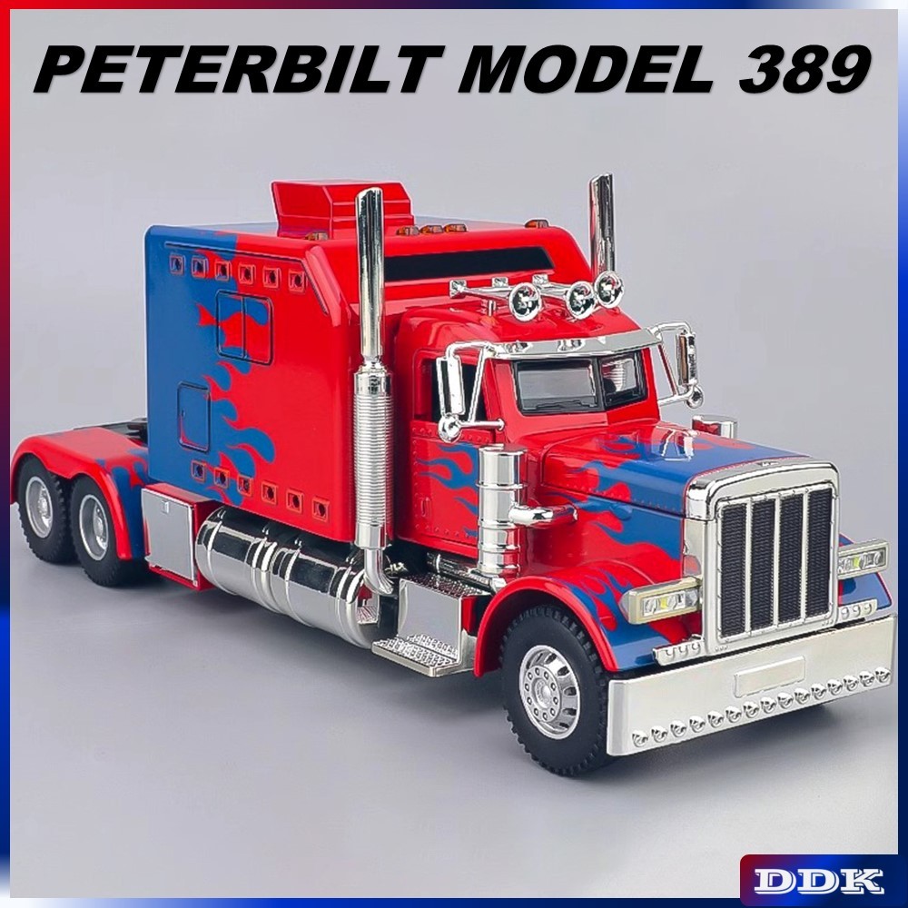 1 : 24 PETERBILT 389 Diecast Modelo Liga Brinquedo Carro Som Luz Puxar Para Trás Crianças Menino Amigo Presentes De Aniv em Oferta na Shopee