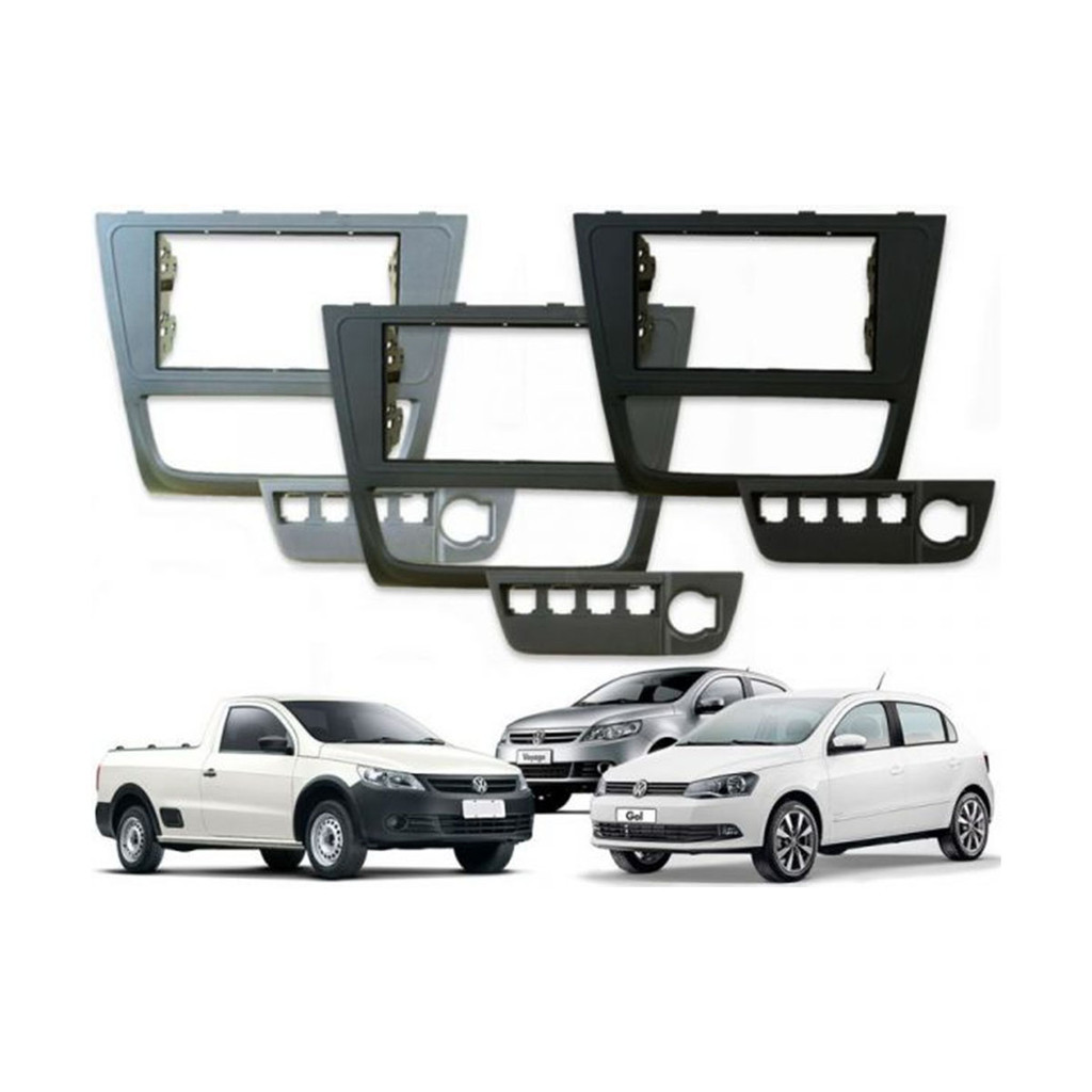 MOLDURA 2 DIN VW G6 GOL VOYAGE SAVEIRO Aparelho Padrão Japonês ou Chinês com Tela de até 7 Polegadas