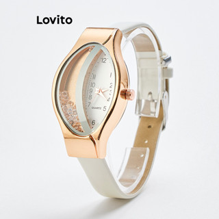 Lovito Relógio Casual De Quartzo Com Estampa De Pele De Cobra E Strass Assimétrico E Versátil Para Mulheres LFA78161 em Oferta na Shopee